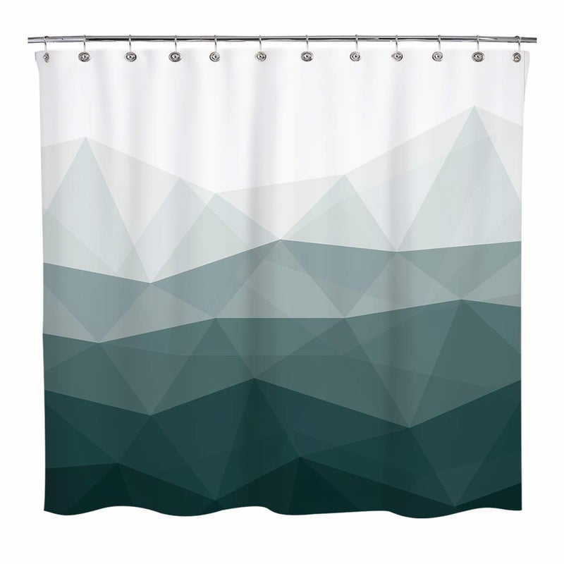 Sunlit Designer Shower Curtain, Popular Shower Curtain, Ombre Dark Green Fabric Shower Curtains for Bathroom Decor, Contemporary Bathroom Curtains, Dark Green - Image 1